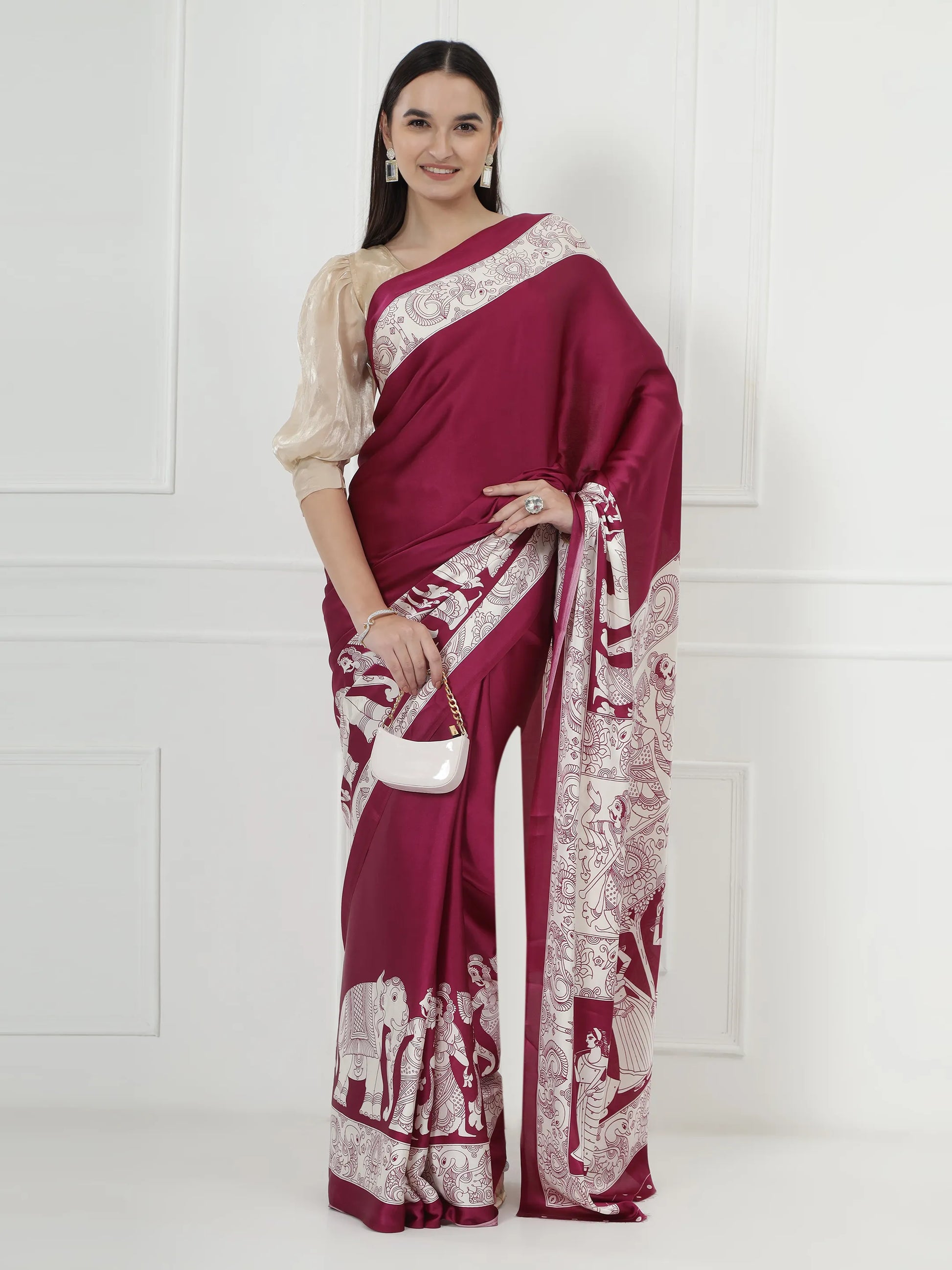 Kalamkari Darbar - Magenta