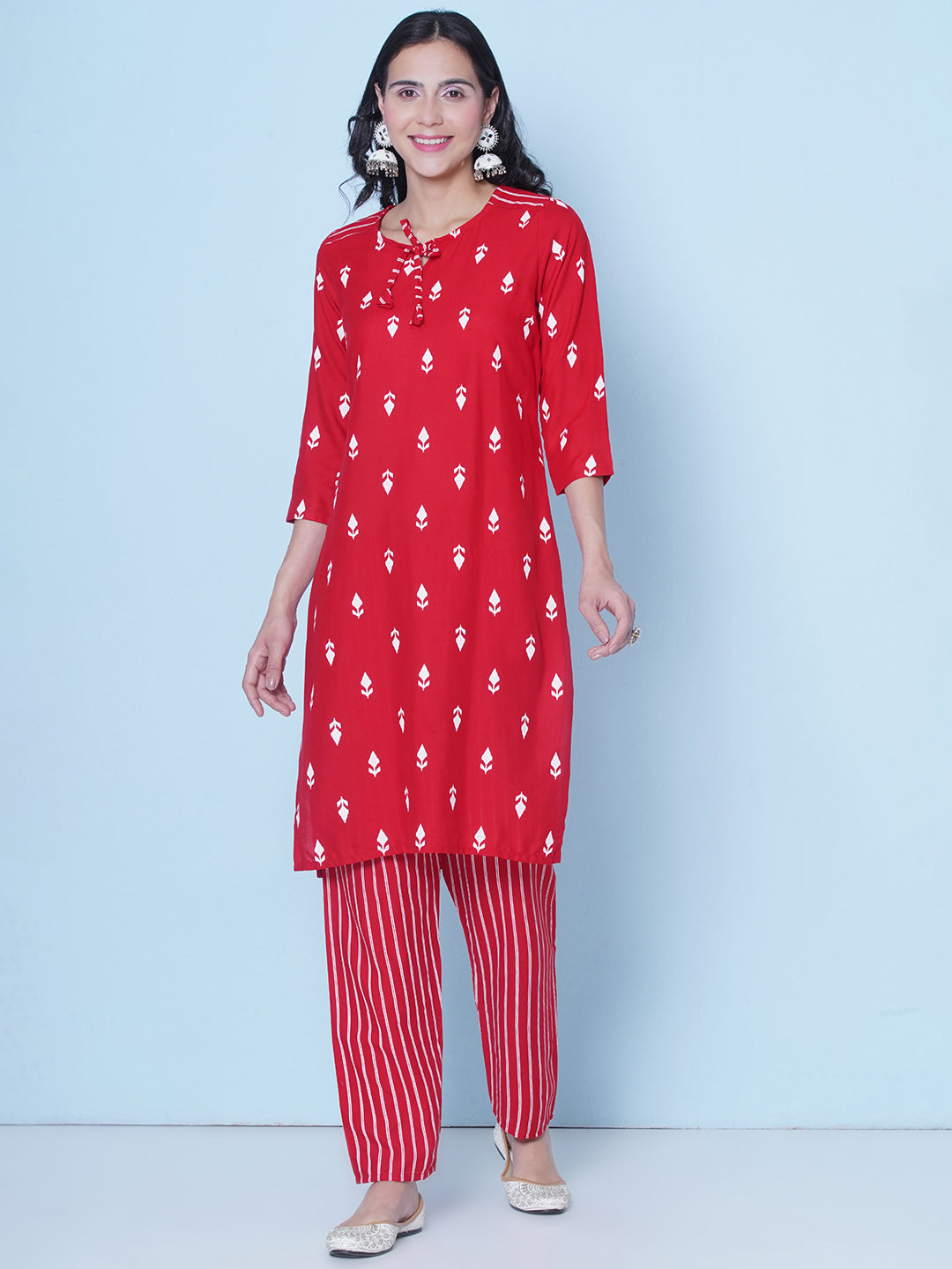 Kurti & Pant Set - Red