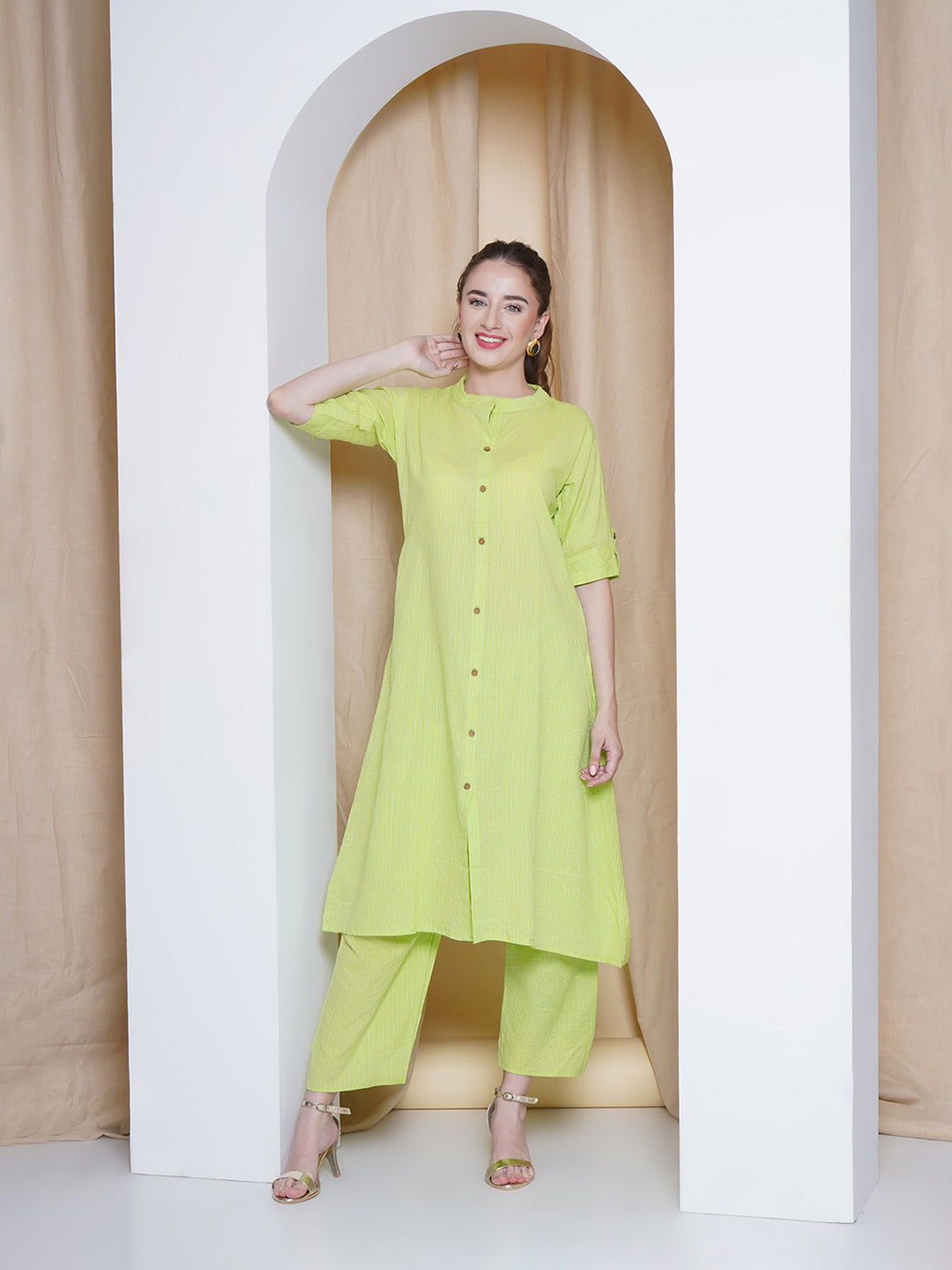 Rayon Co-Ord Set - Light Green