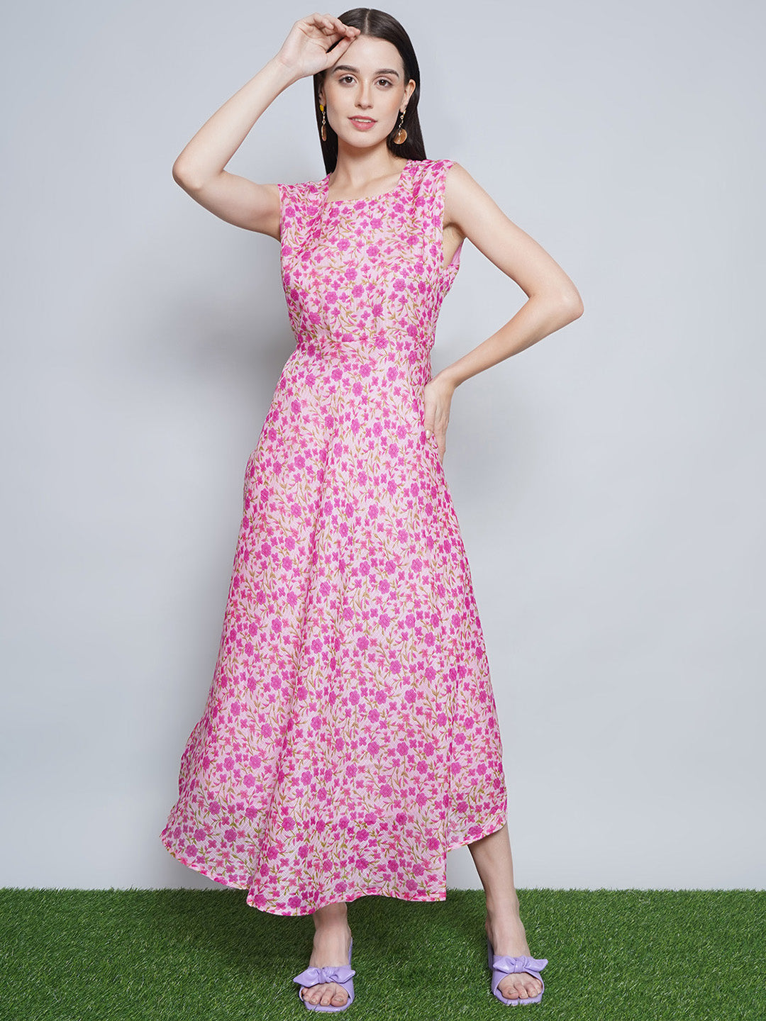 Floral Kota Doria Dress