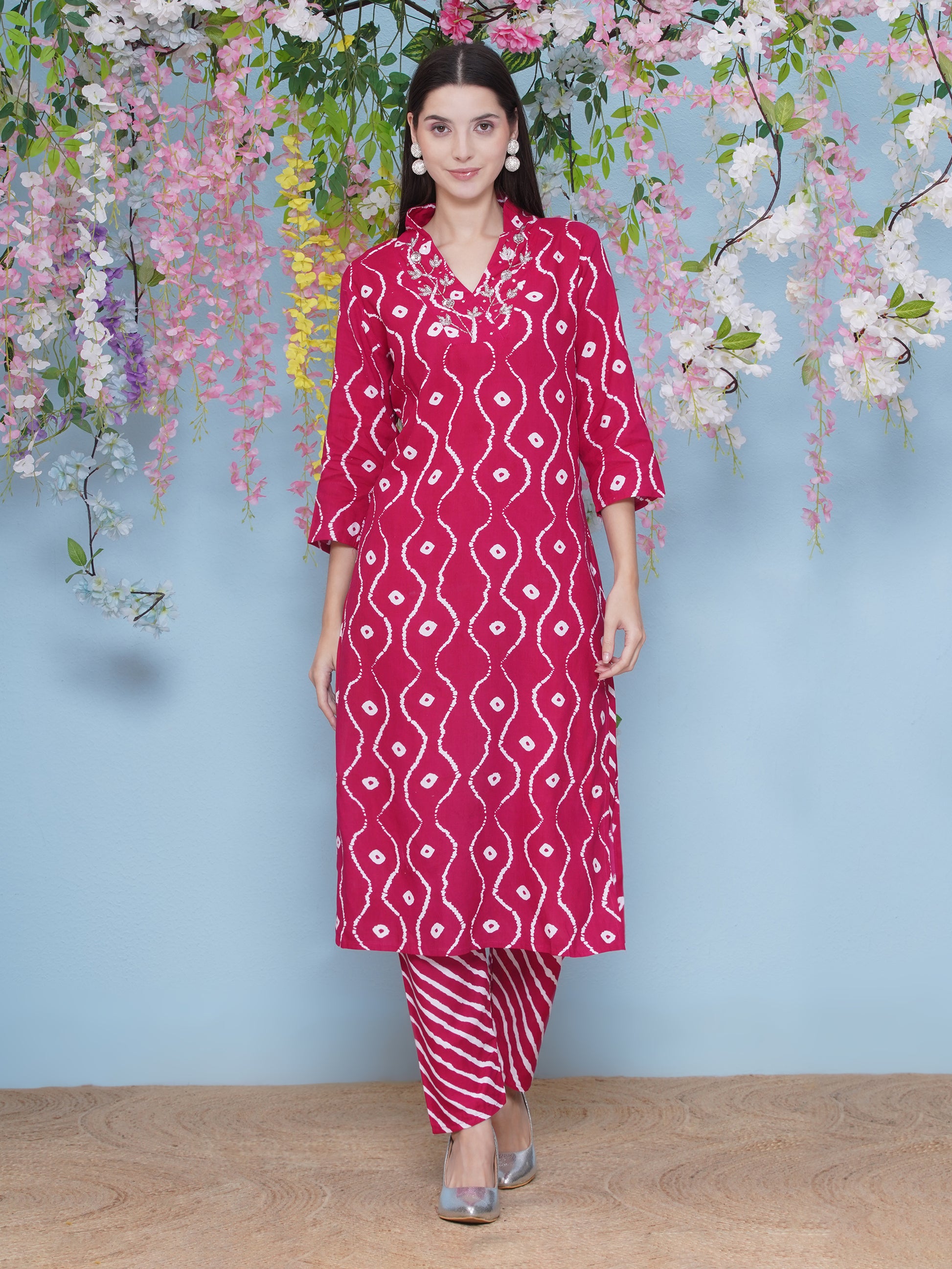 Kurti & Pant Set - Magenta