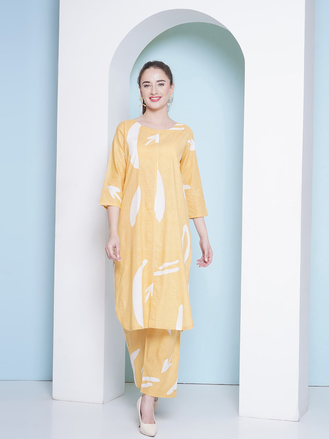 Rayon Co-Ord Set - Pastel Yellow