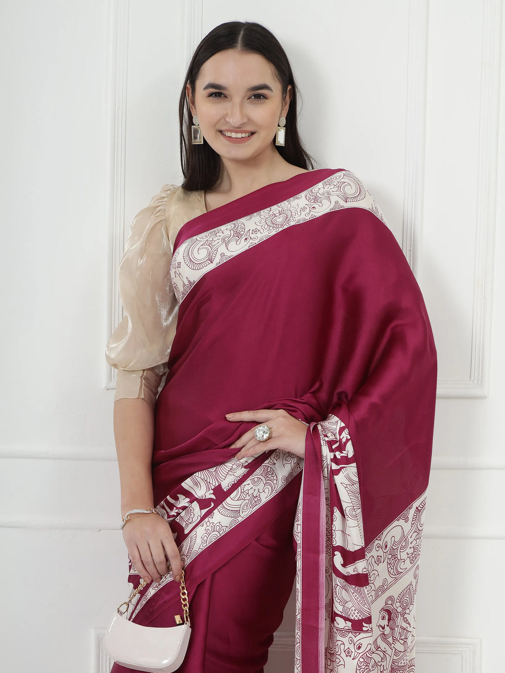 Kalamkari Darbar - Magenta