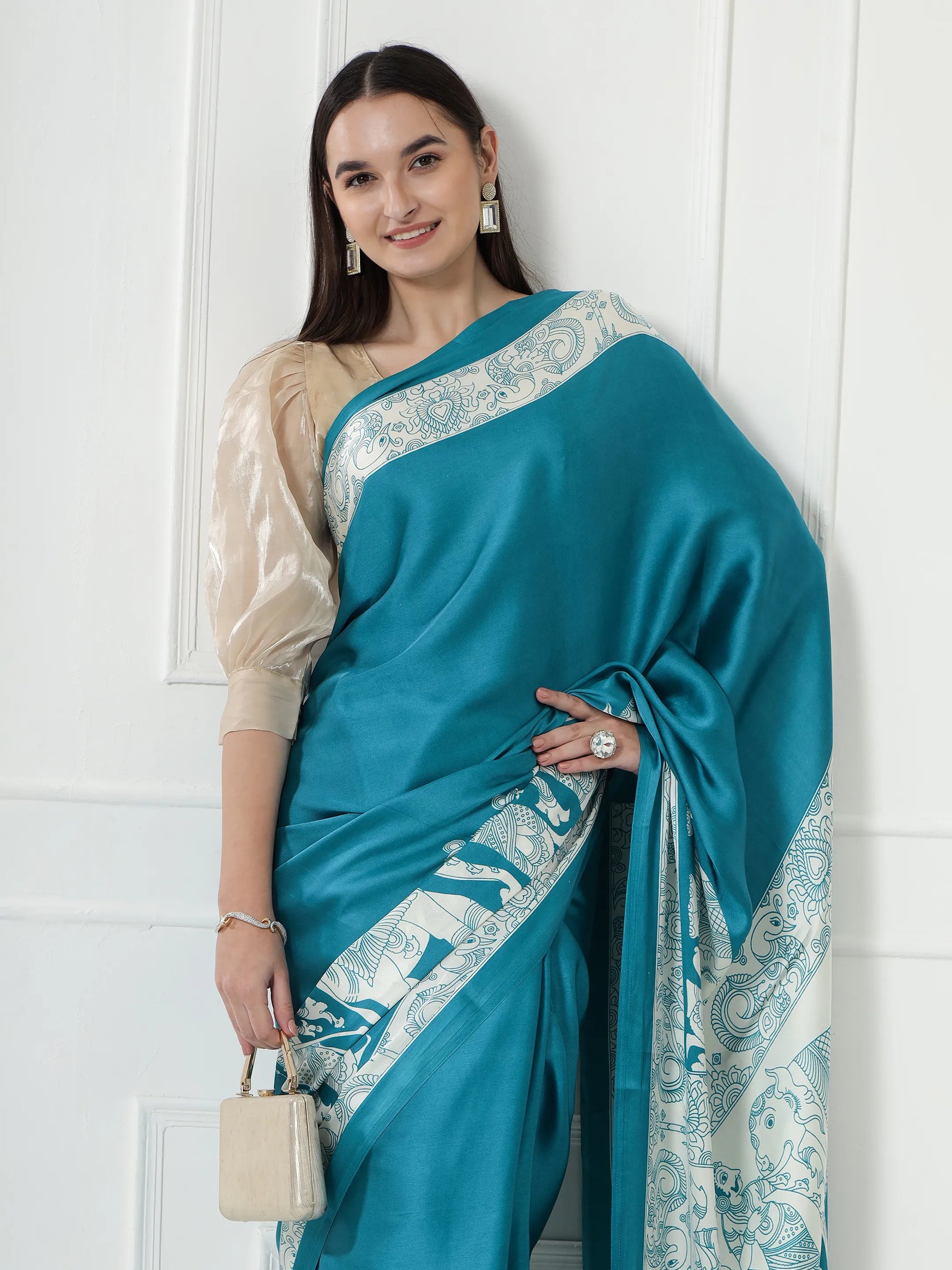 Kalamkari Darbar - Turquoise