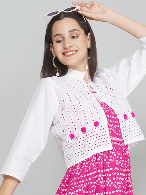 A-Line Dress with Jacket - Pink