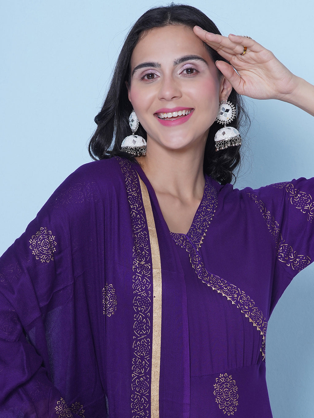 Angrakha Suit - Violet