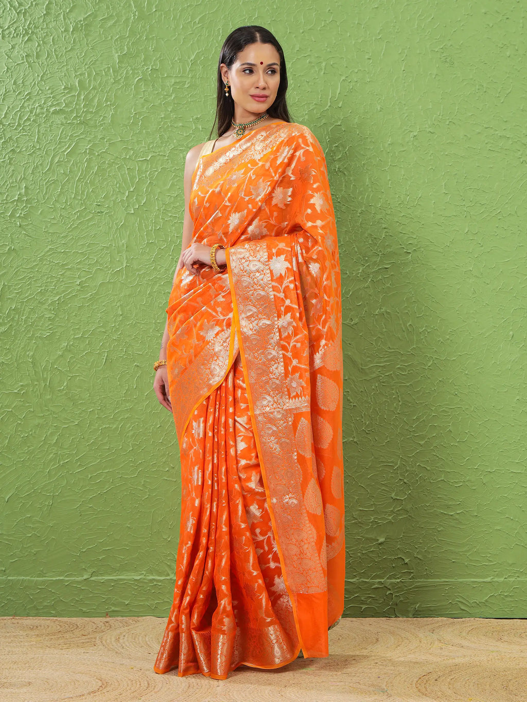 Phool Jaal - Fiery Orange