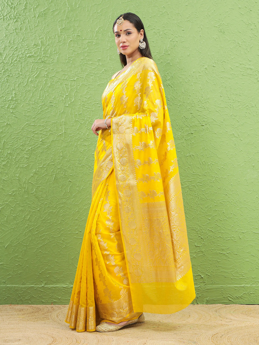 Banarasi Silk Heavy Zari Work - Haldi Yellow