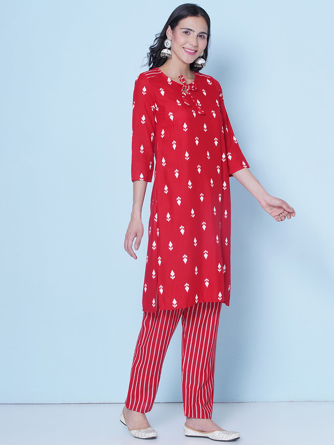 Kurti & Pant Set - Red