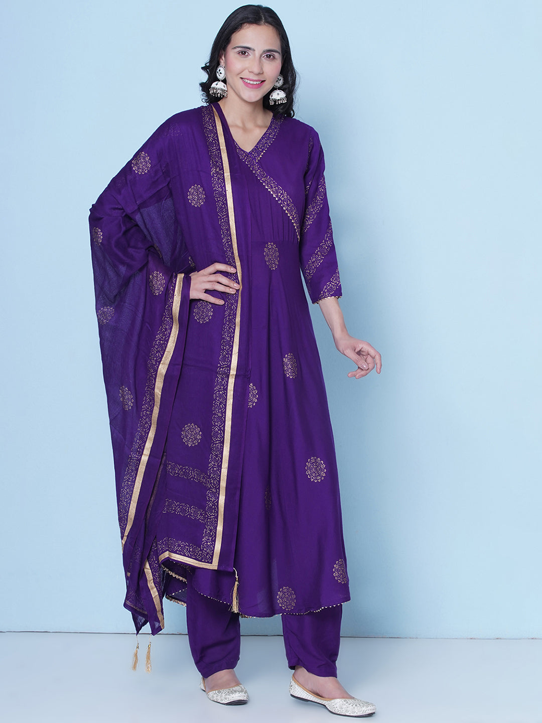 Angrakha Suit - Violet