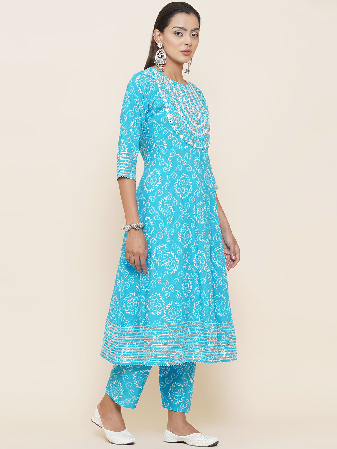 Gota Patti Mirrorwork Suit Set - Light Blue