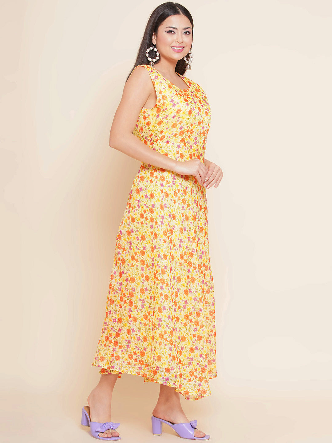 Floral Kota Doria Dress