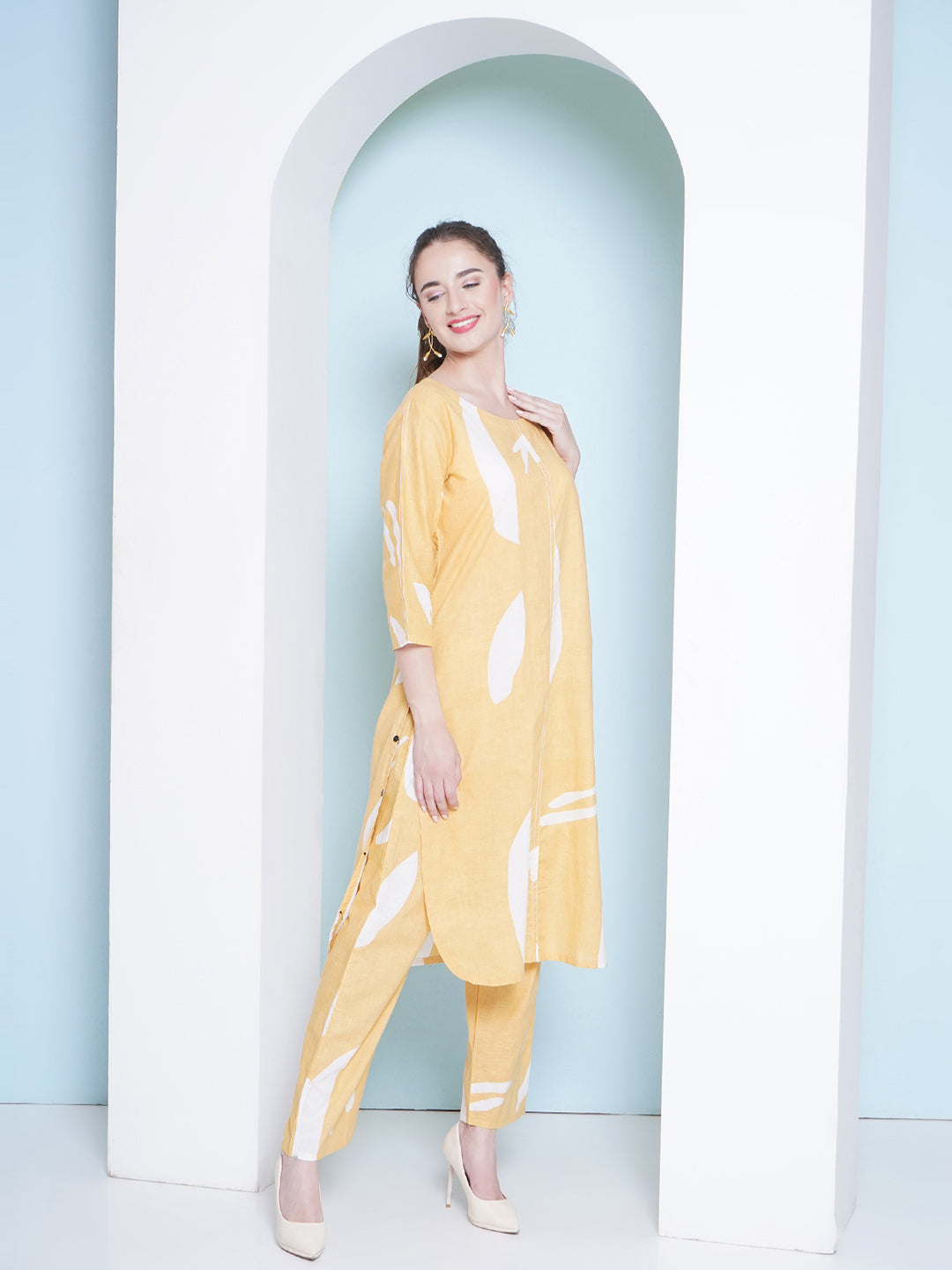 Rayon Co-Ord Set - Pastel Yellow