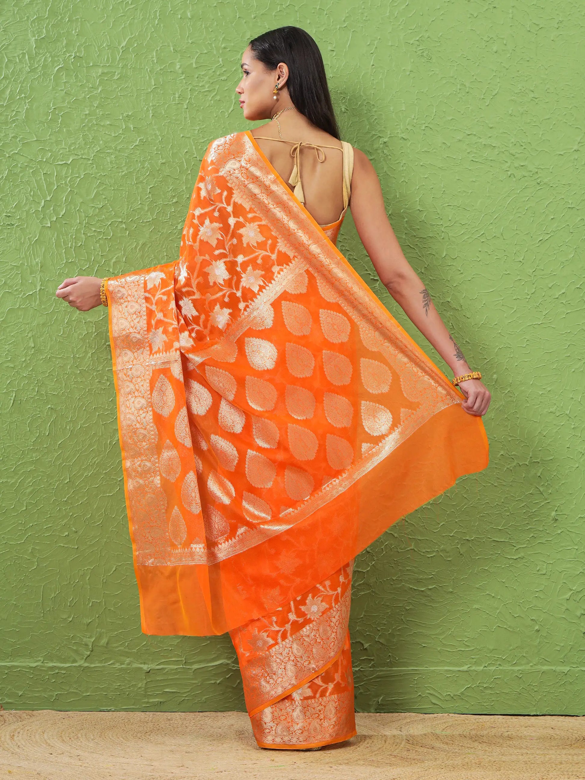 Phool Jaal - Fiery Orange