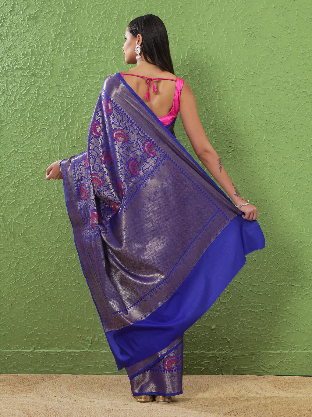 Banarasi Meenakari Silk Saree - Purple