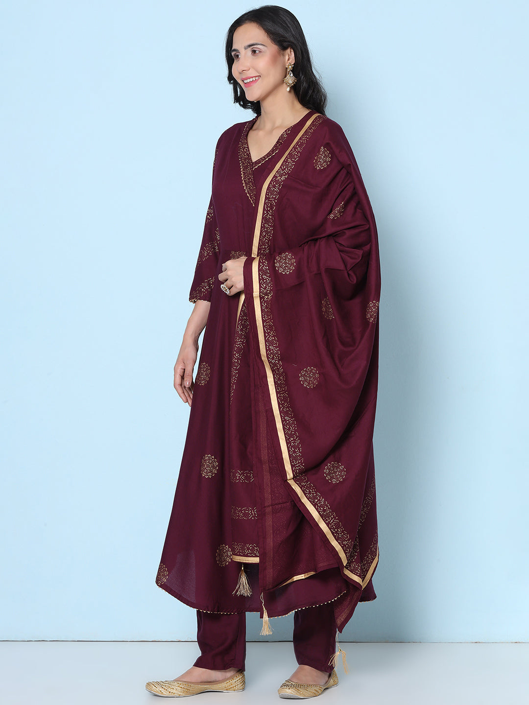 Angrakha Suit - Maroon