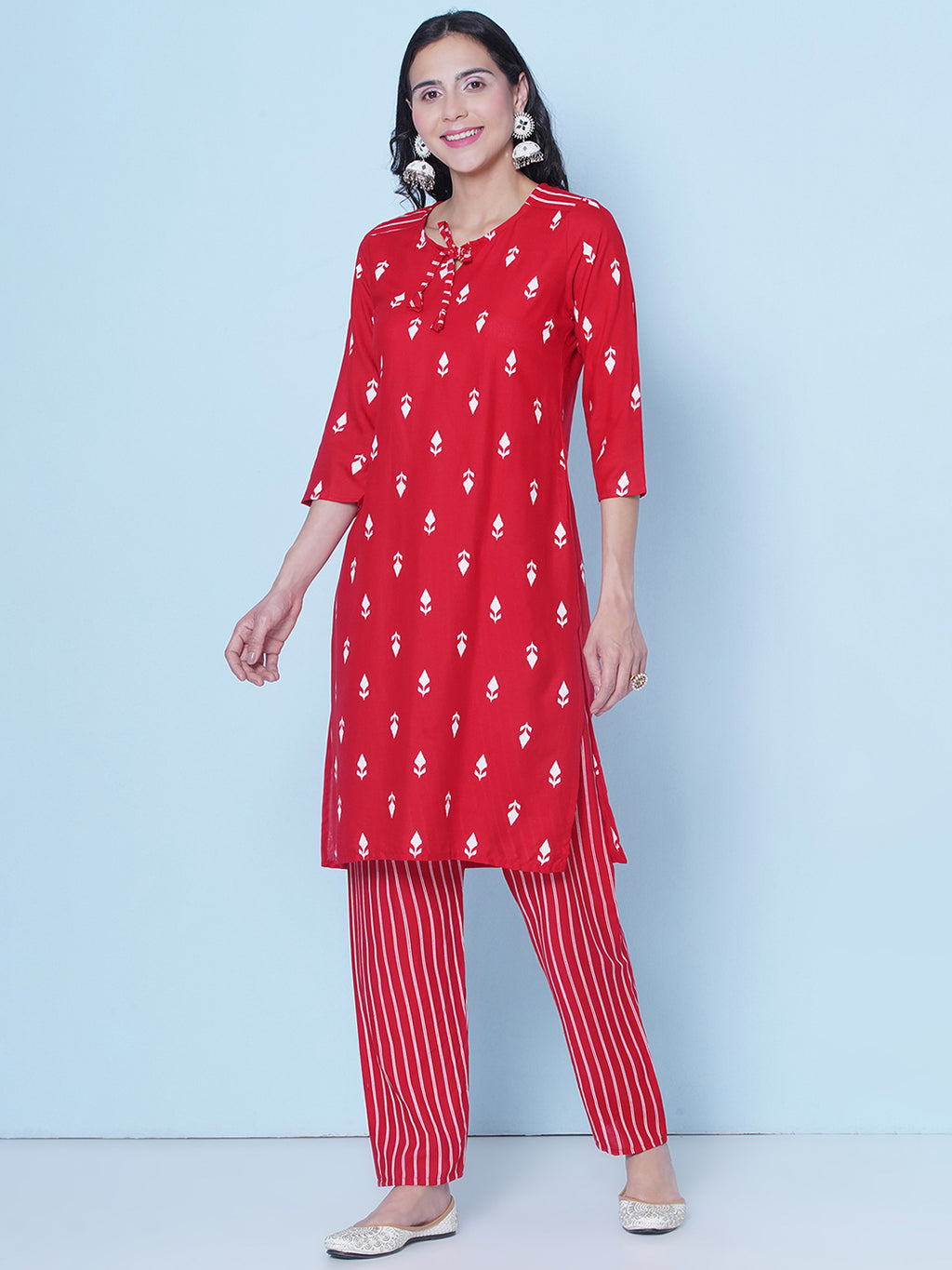 Kurti & Pant Set - Red