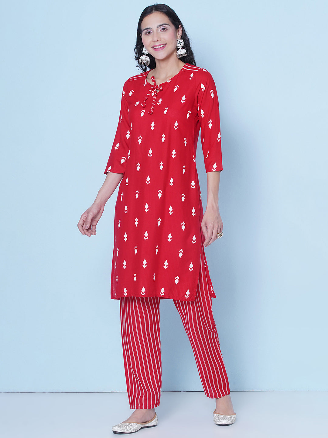 Kurti & Pant Set - Red