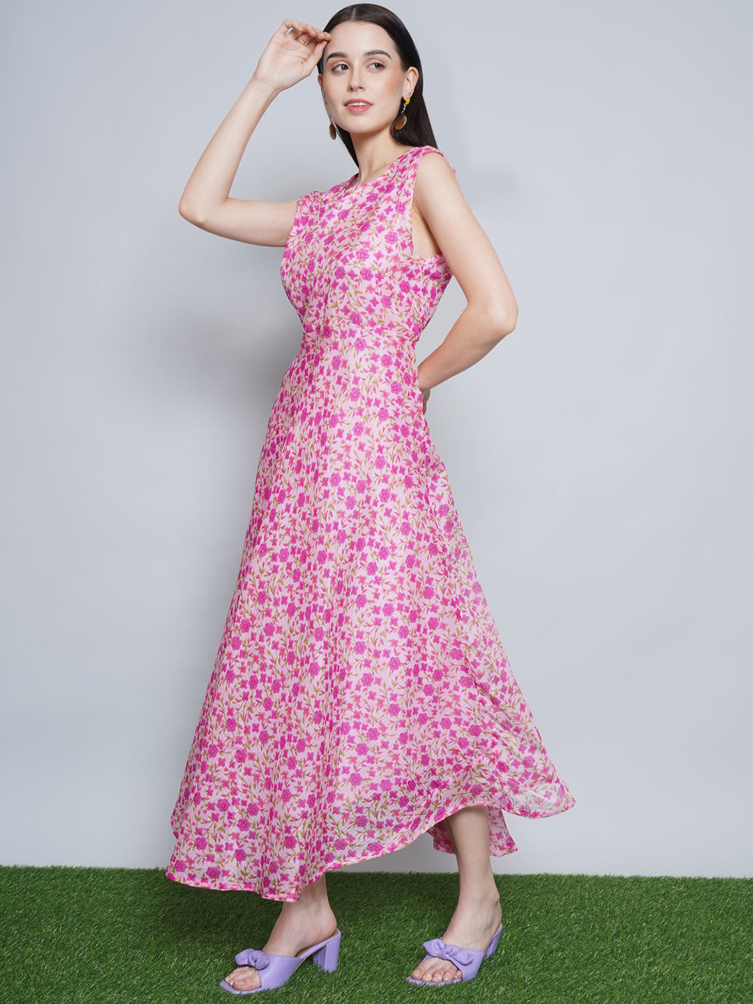 Floral Kota Doria Dress