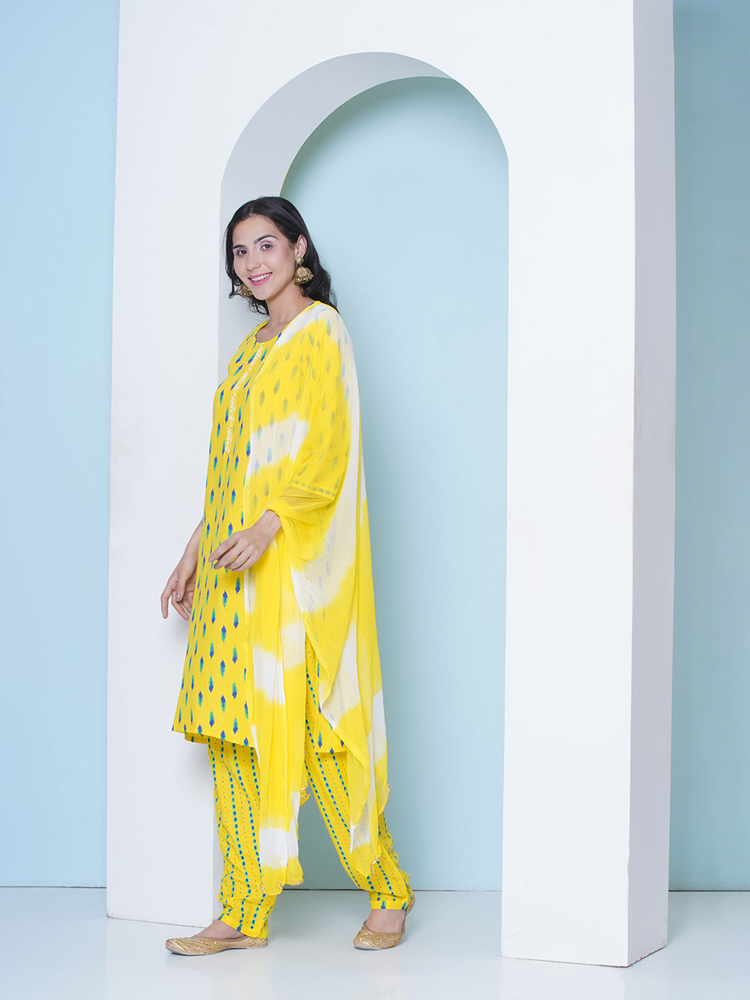 Printed Motifs Suit - Yellow