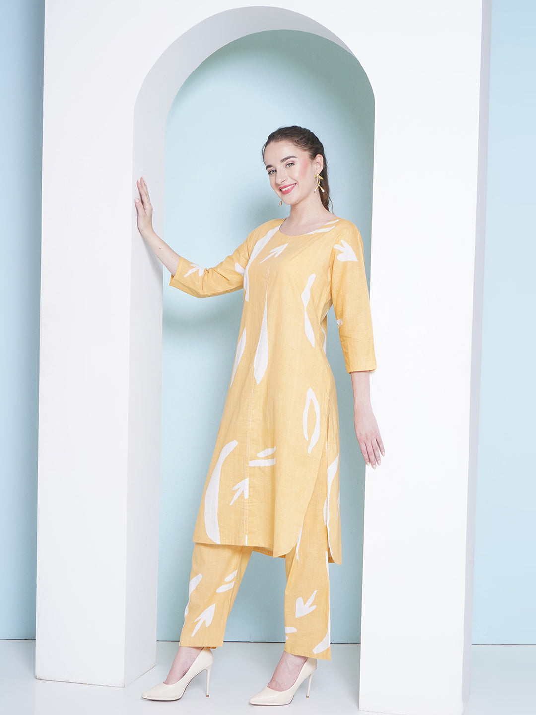 Rayon Co-Ord Set - Pastel Yellow
