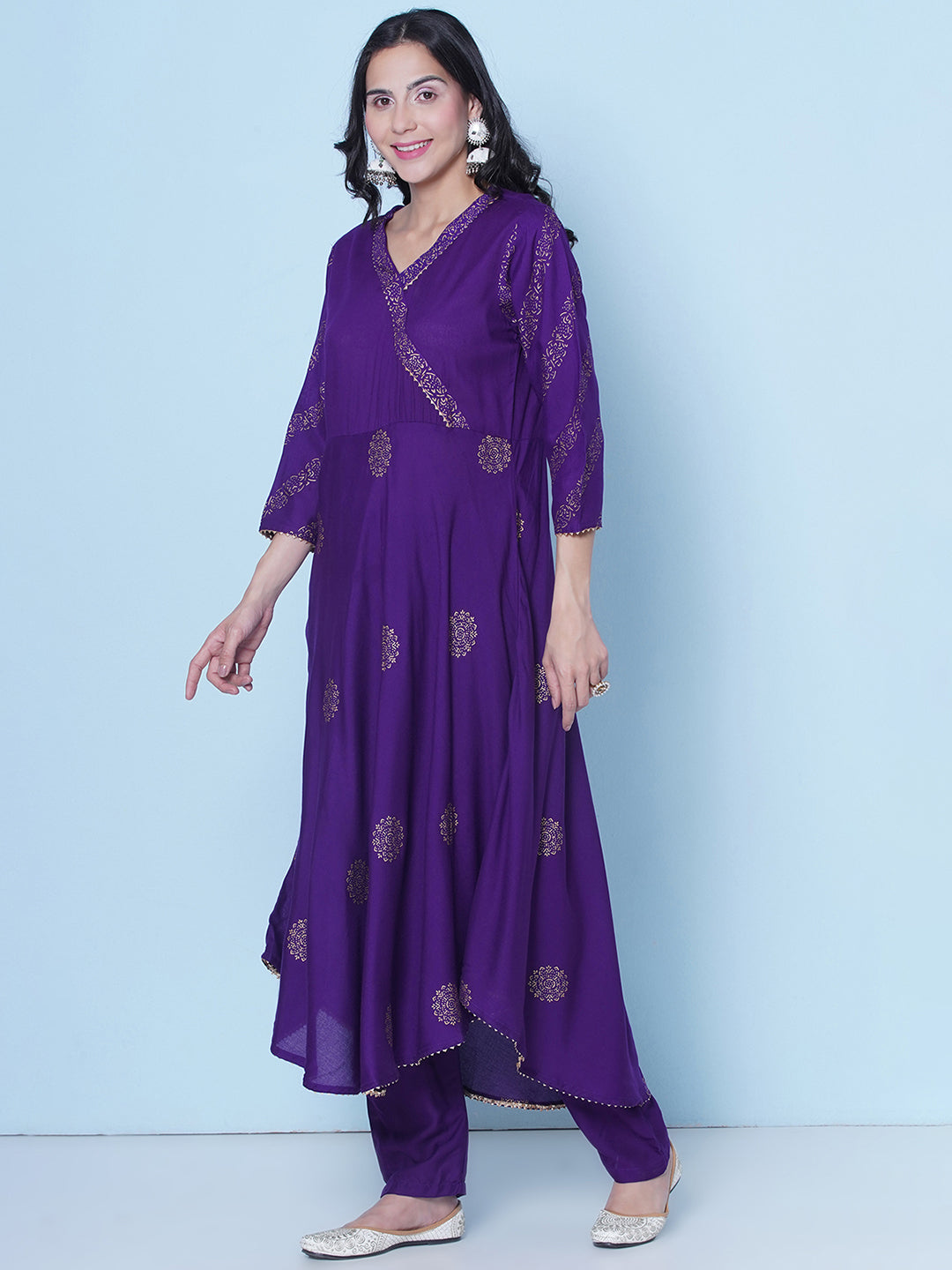 Angrakha Suit - Violet