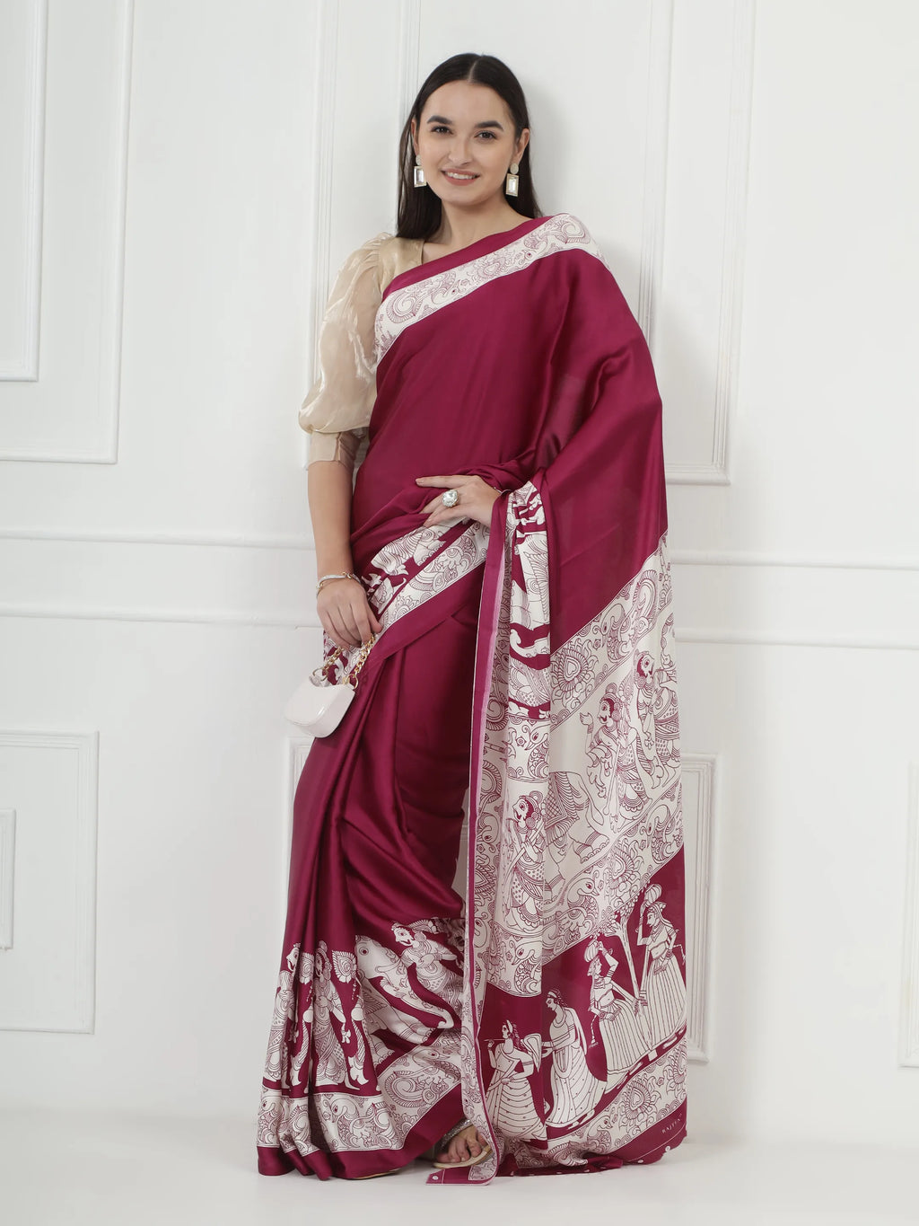 Kalamkari Darbar - Magenta