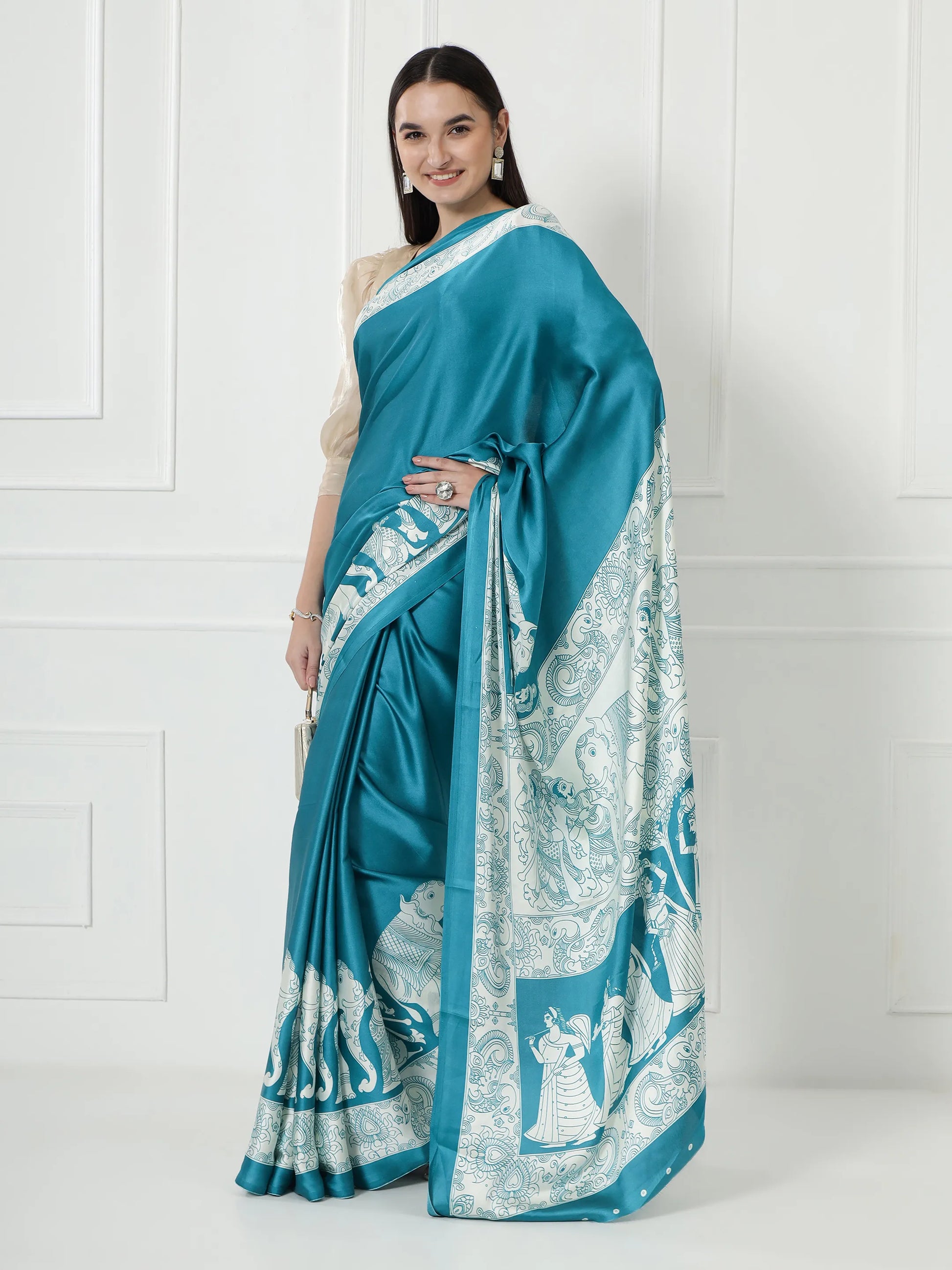 Kalamkari Darbar - Turquoise