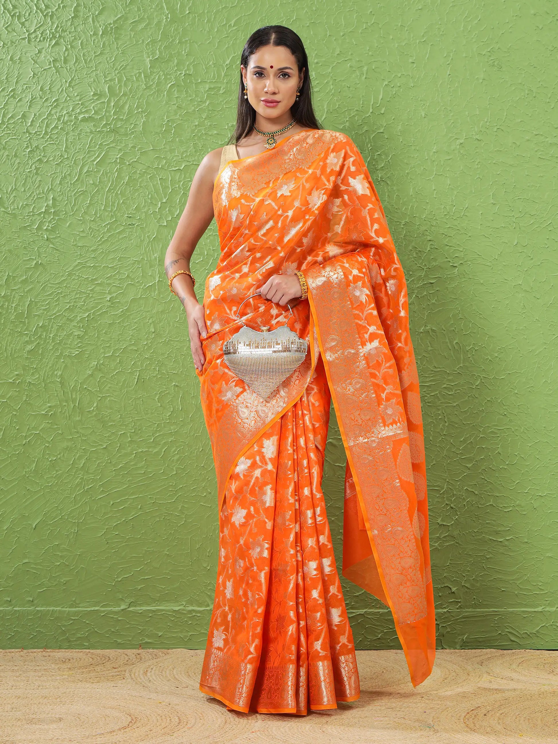 Phool Jaal - Fiery Orange