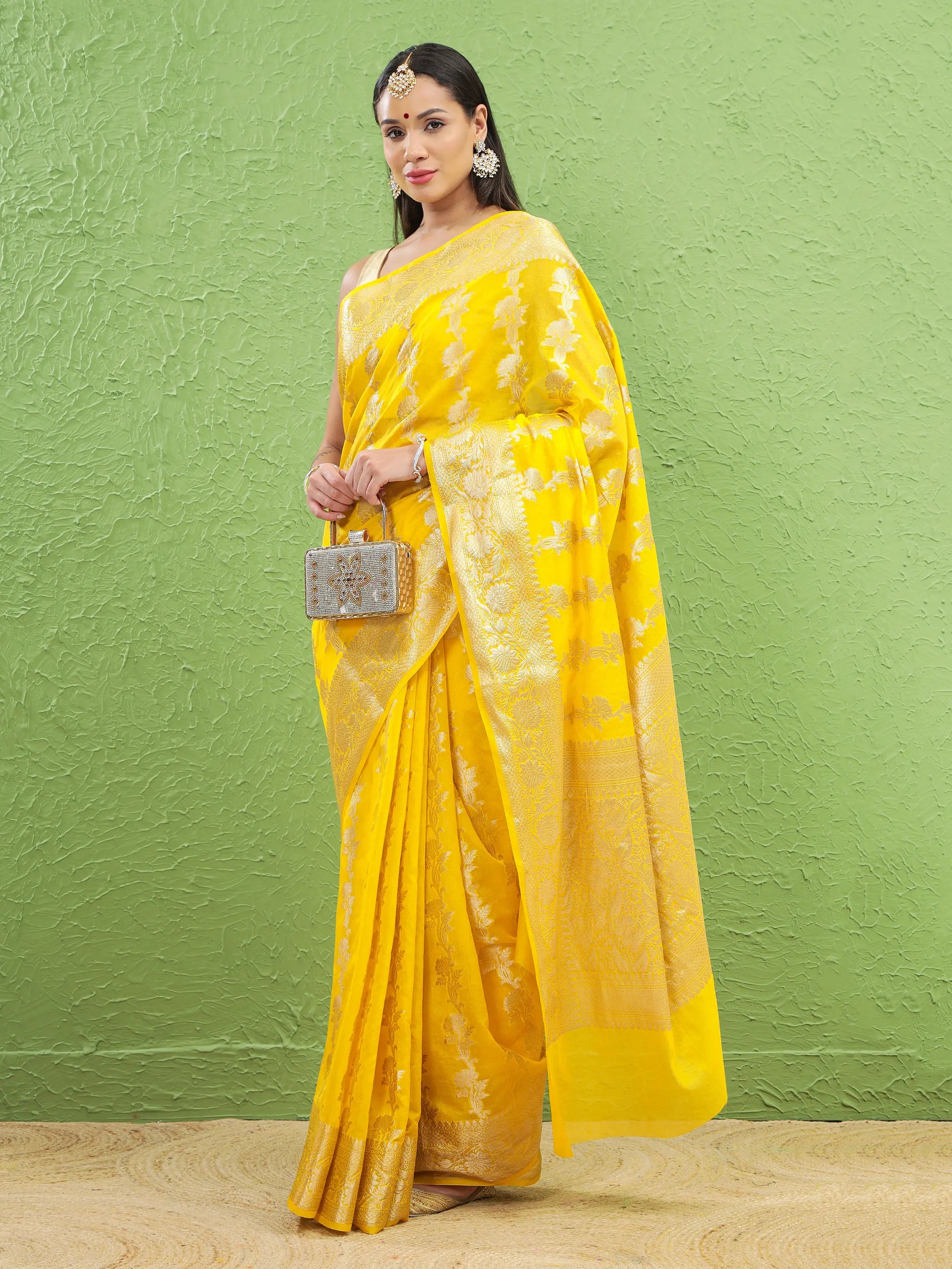 Banarasi Silk Heavy Zari Work - Haldi Yellow