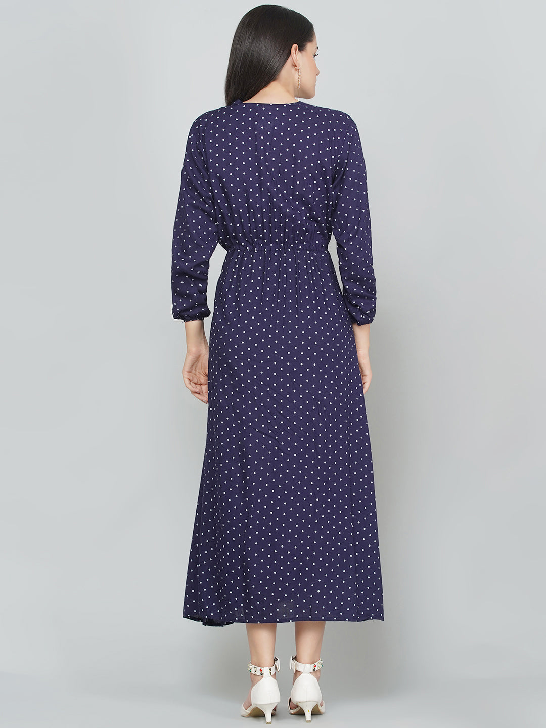 Polka Dress - Prussian Blue
