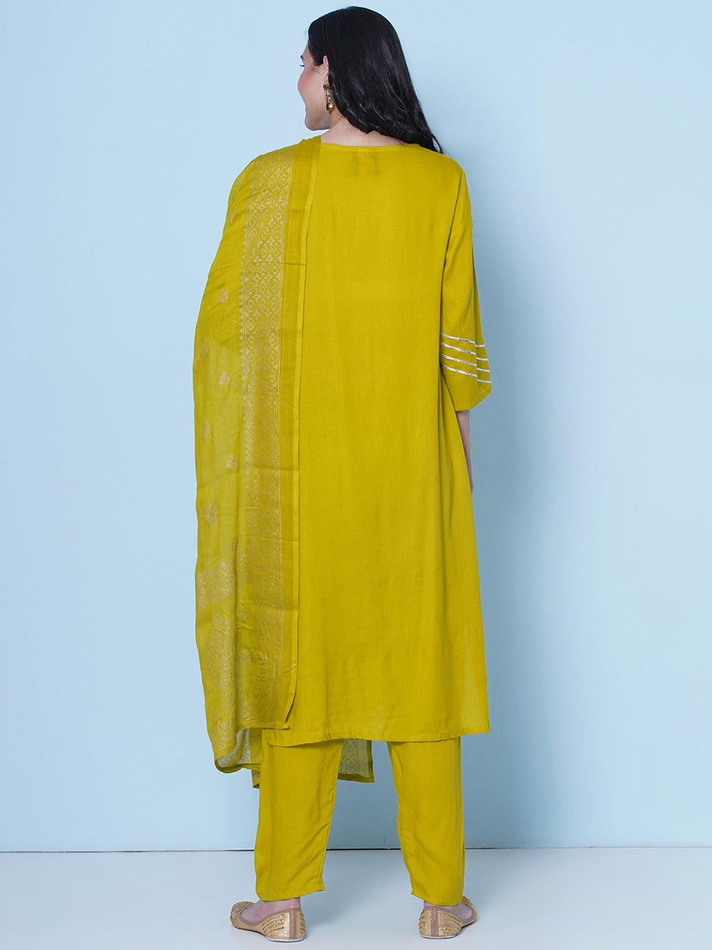 Gota Patti Suit Set - Yellow