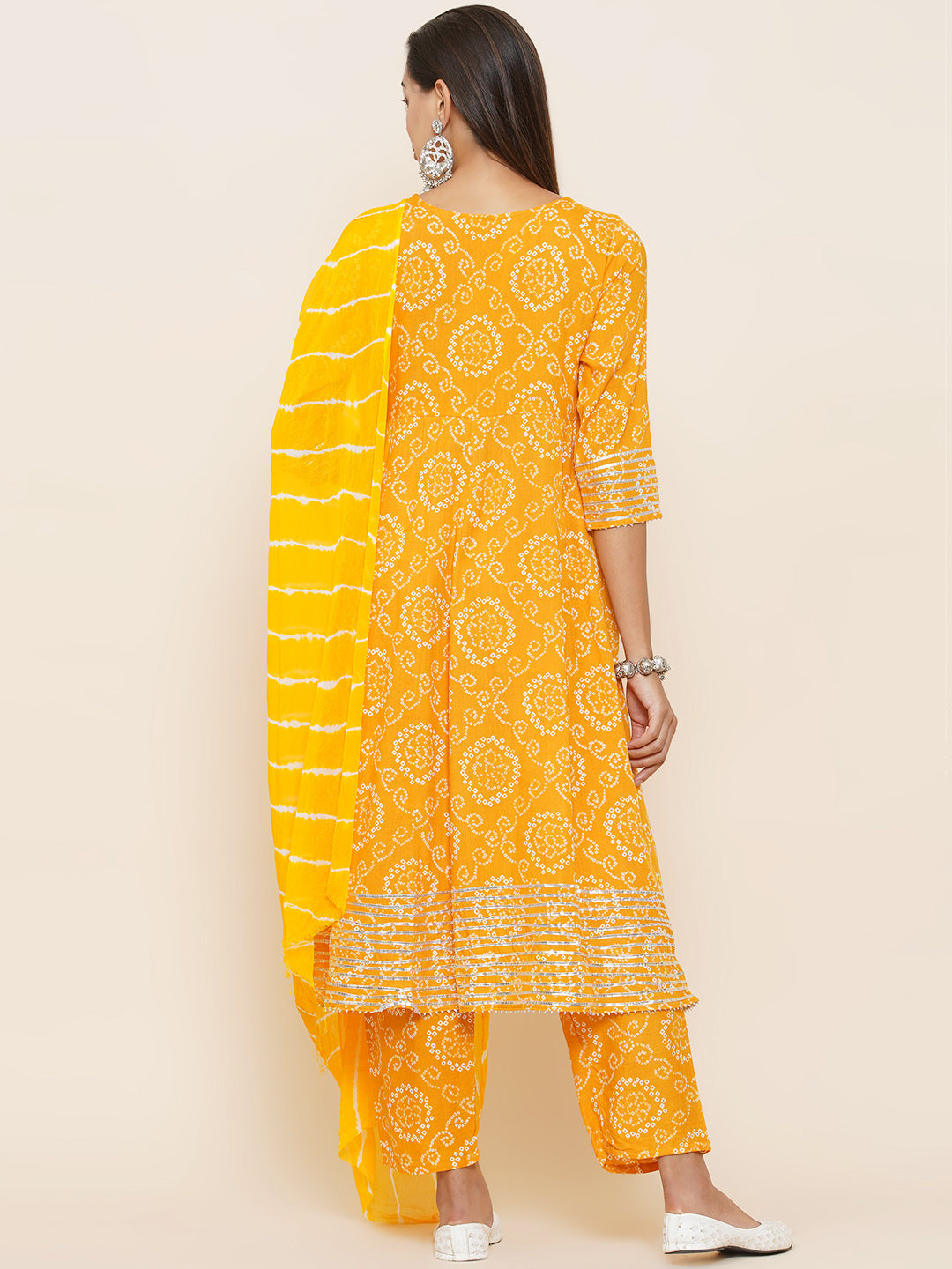 Gota Patti Mirrorwork Suit Set - Yellow
