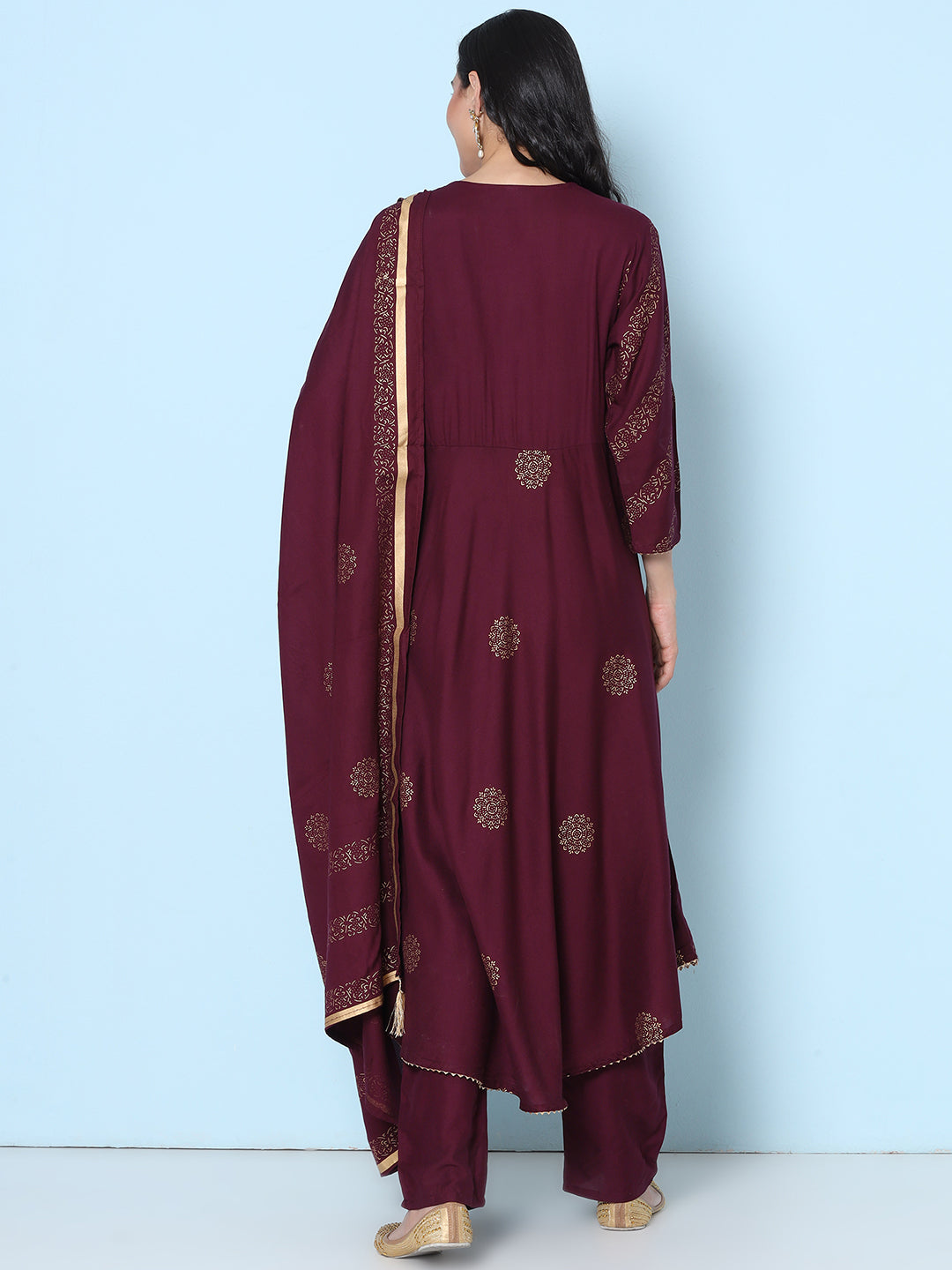 Angrakha Suit - Maroon