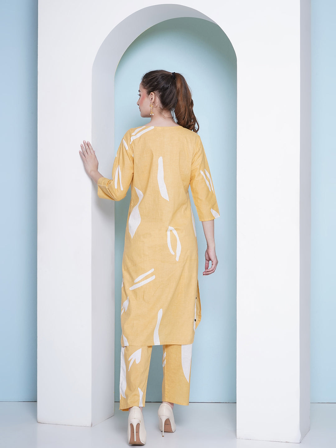 Rayon Co-Ord Set - Pastel Yellow