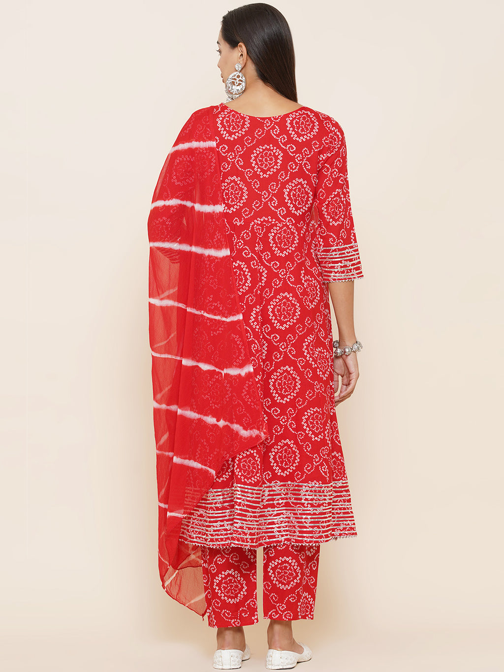 Gota Patti Mirrorwork Suit Set - Red