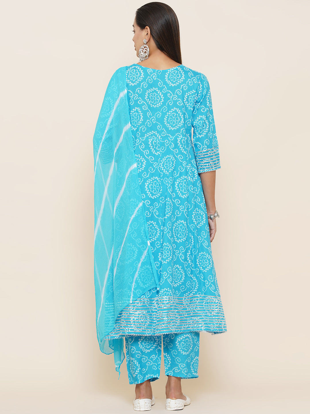 Gota Patti Mirrorwork Suit Set - Light Blue