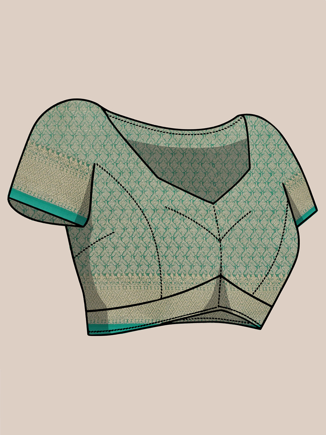 Banarasi Organza Woven Saree – Emerald Green