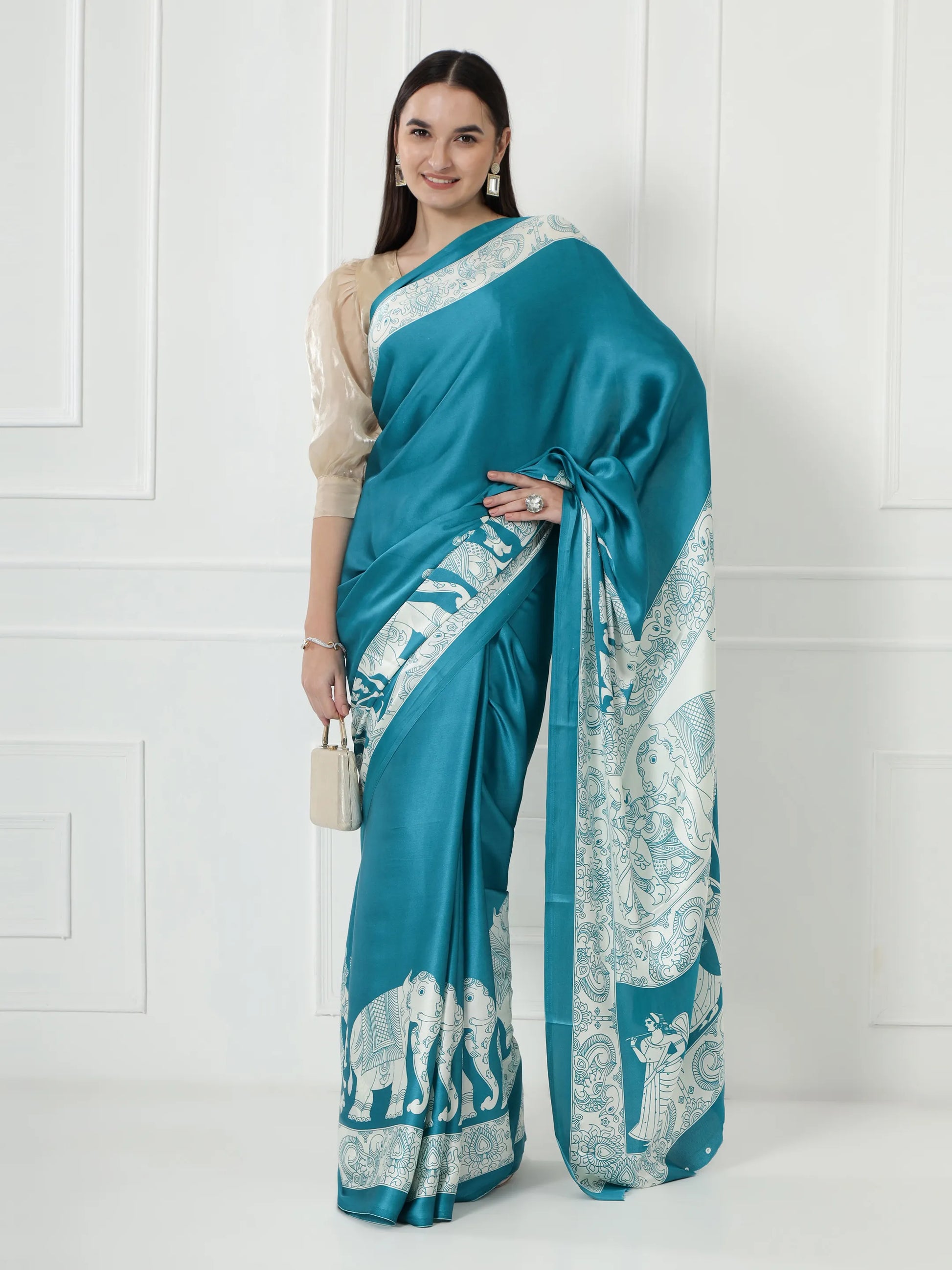 Kalamkari Darbar - Turquoise