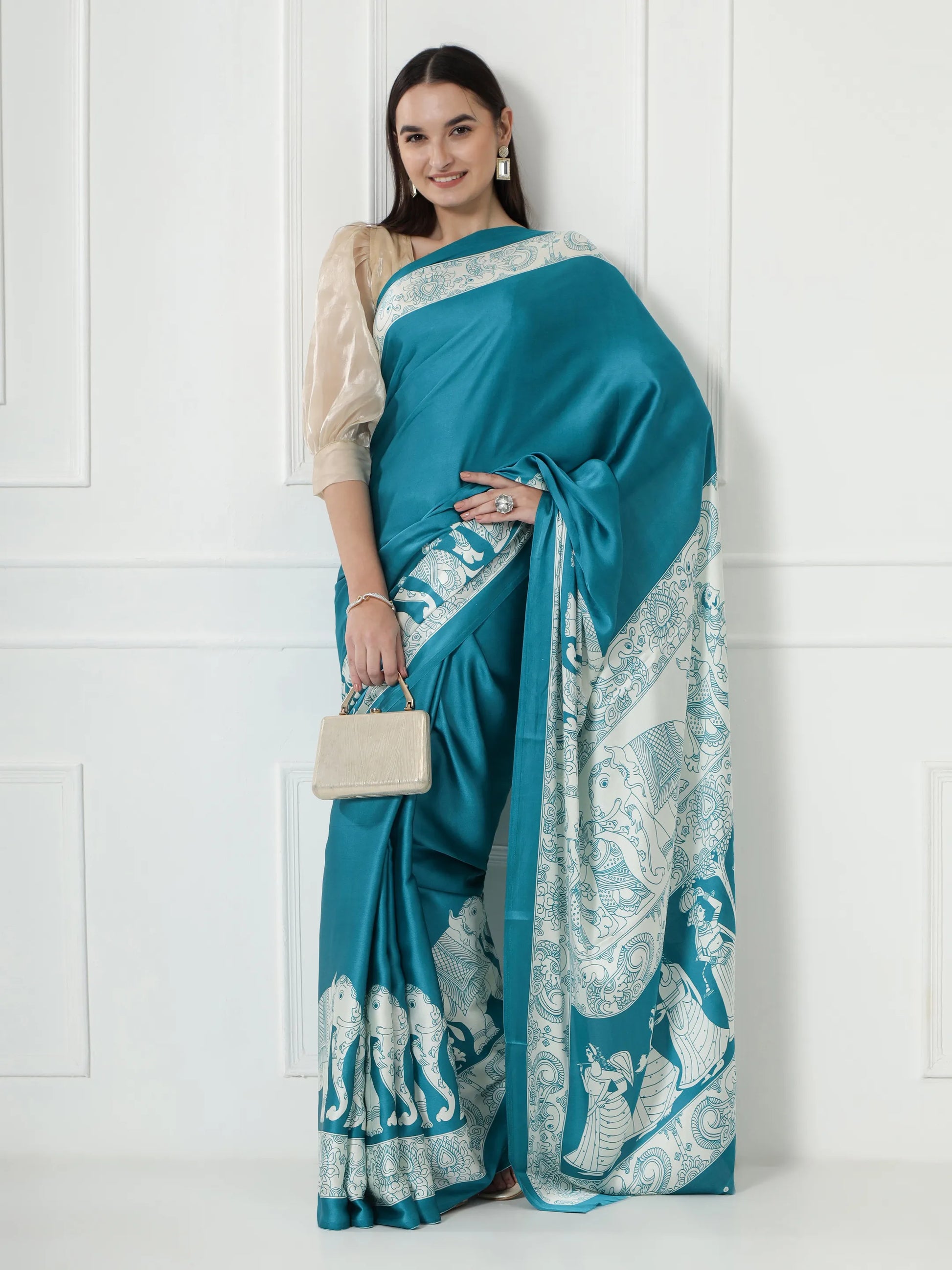 Kalamkari Darbar - Turquoise