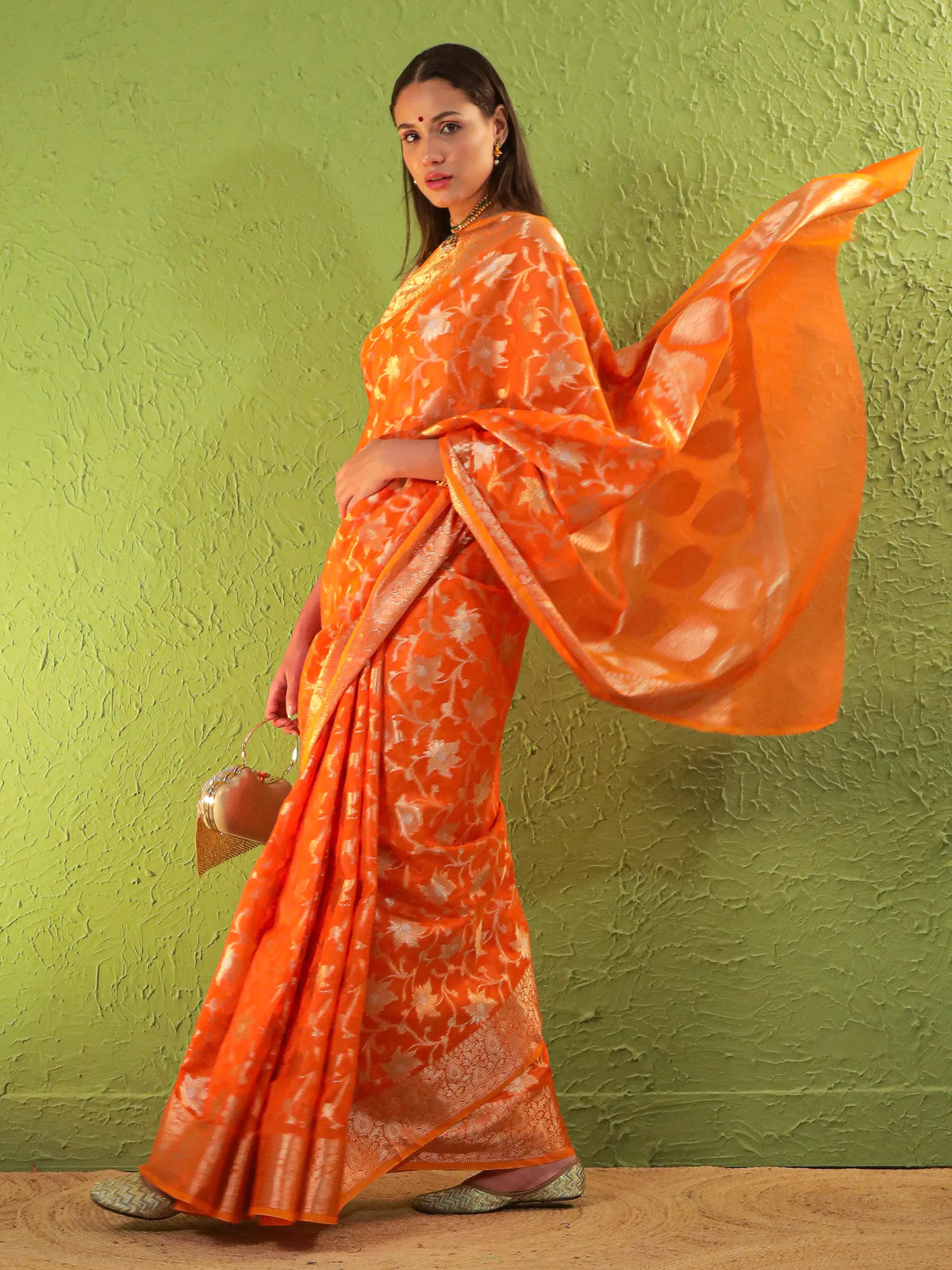 Phool Jaal - Fiery Orange