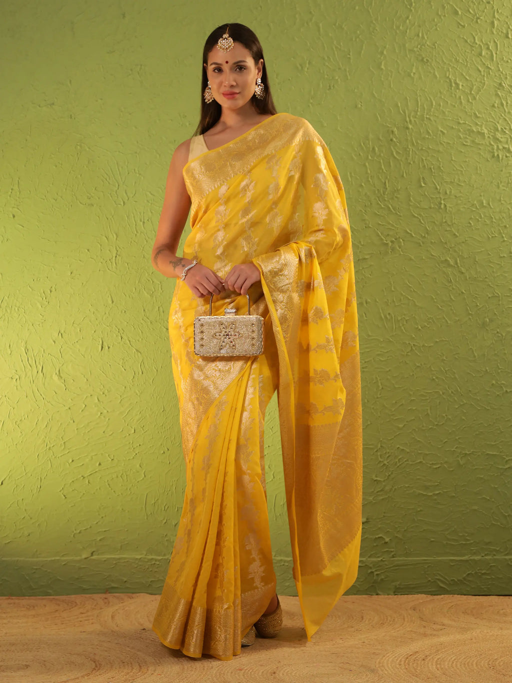 Banarasi Silk Heavy Zari Work - Haldi Yellow