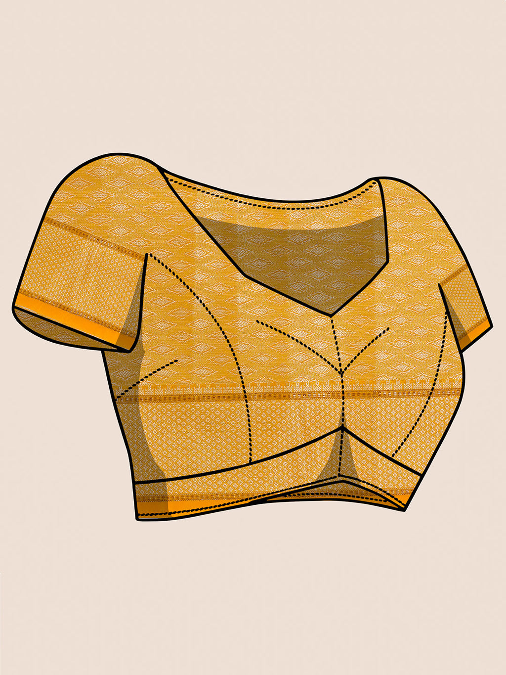 Banarasi Organza Broad Border Saree - Mango Yellow
