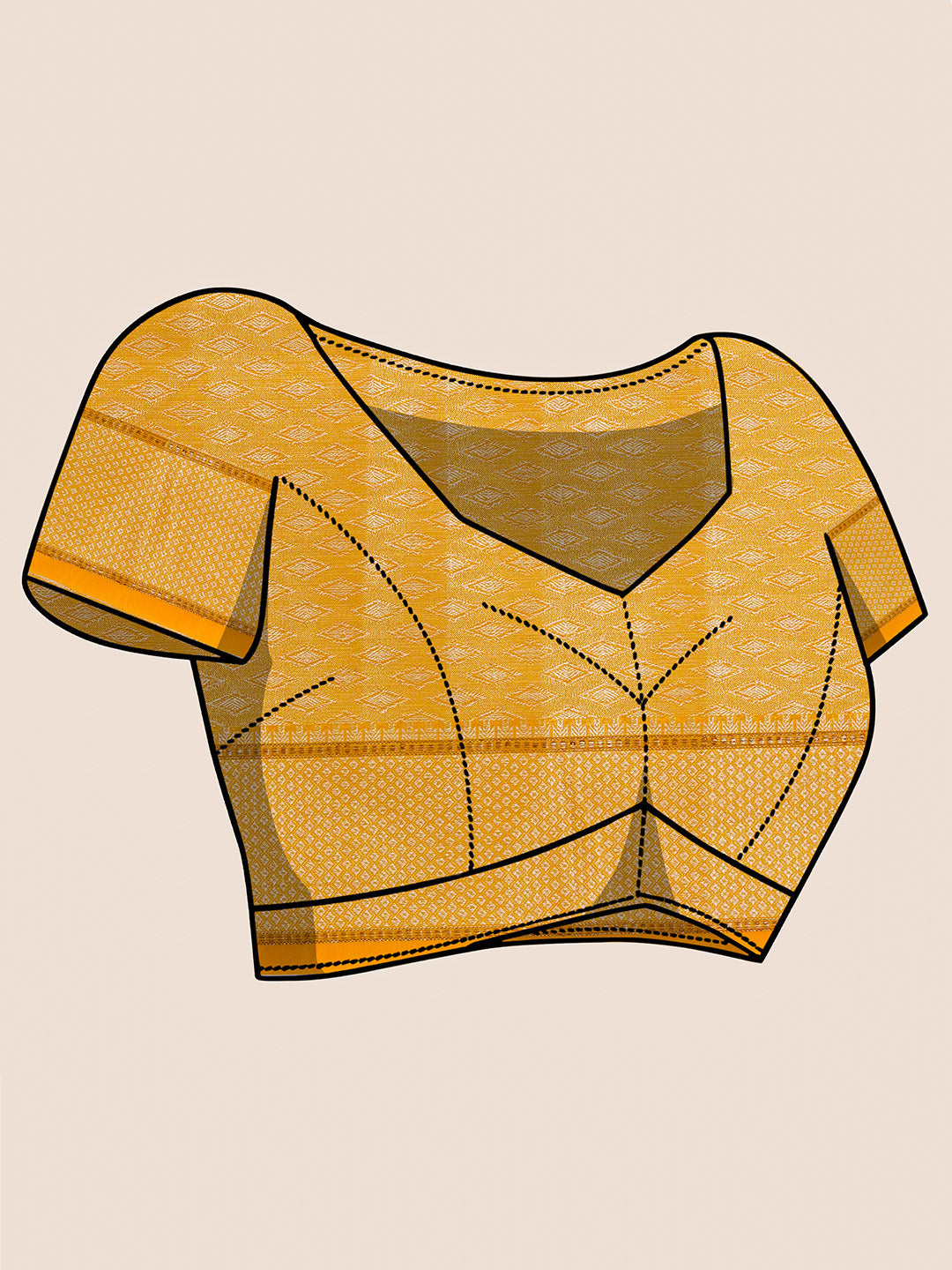 Banarasi Organza Broad Border Saree - Mango Yellow