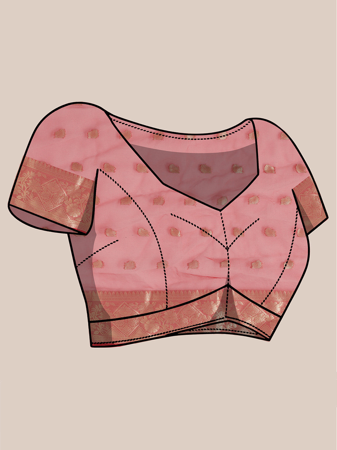 Banarasi Woven Organza Saree - Peach