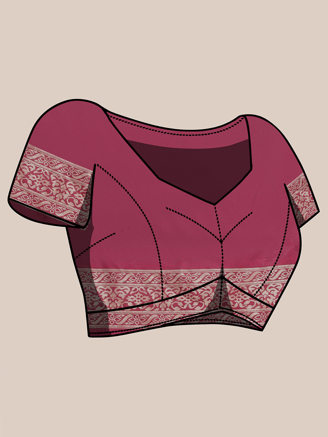Brocade Silk Saree - Hibiscus