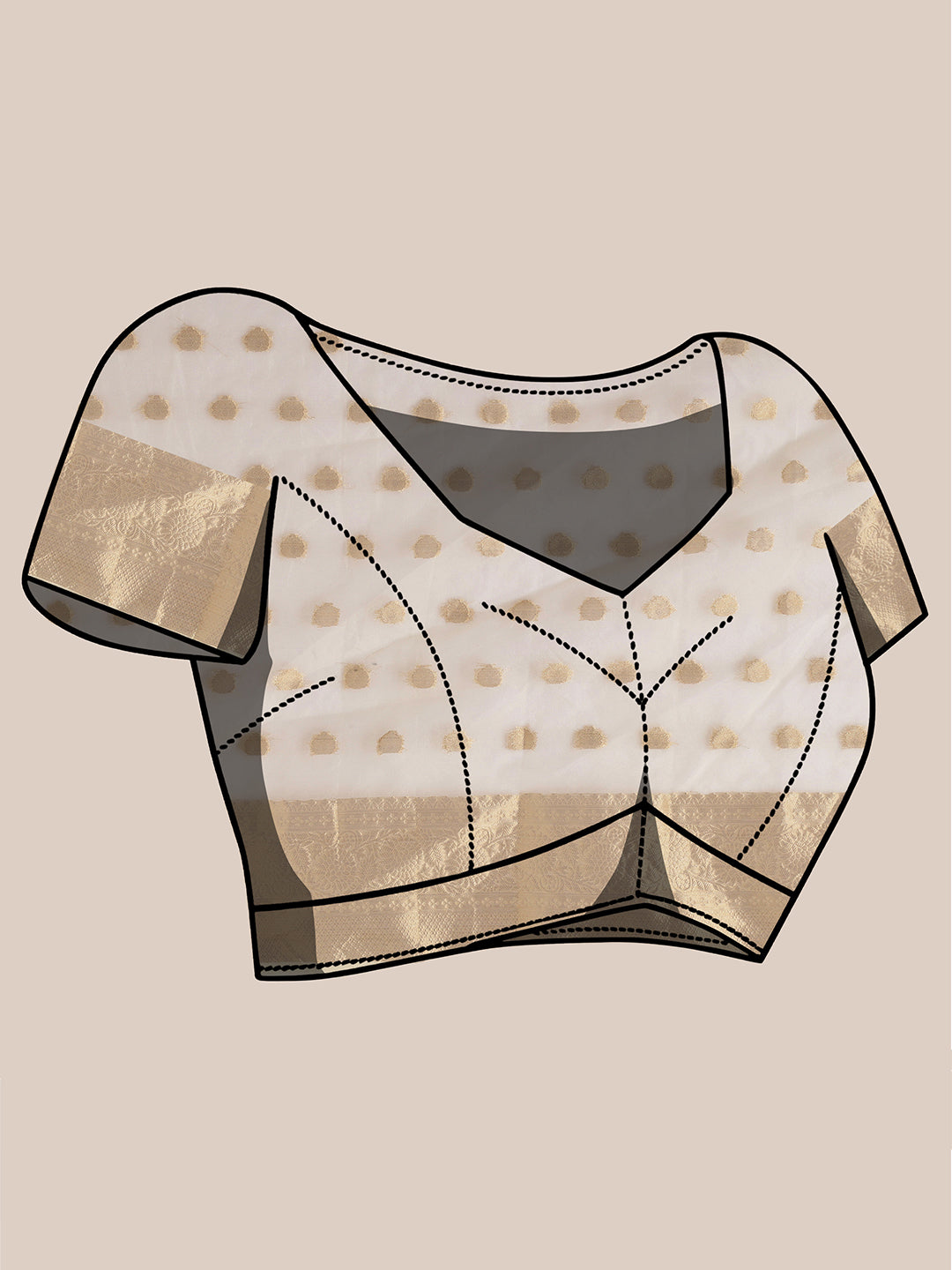 Banarasi Woven Organza Saree - Beige