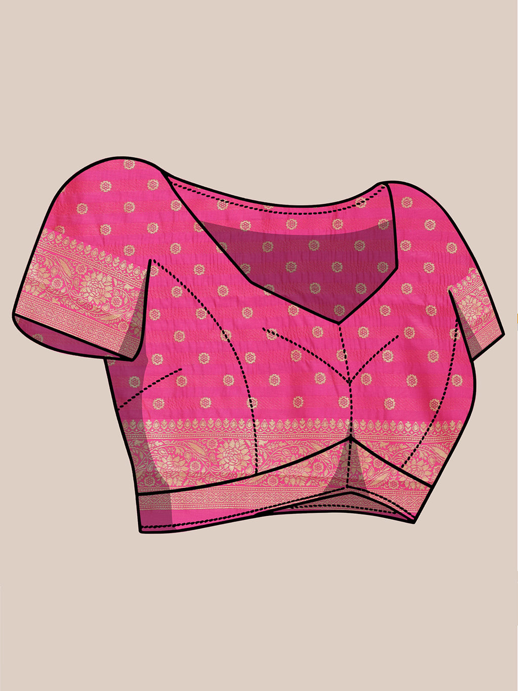 Banarasi Woven Silk Saree - Hot Pink