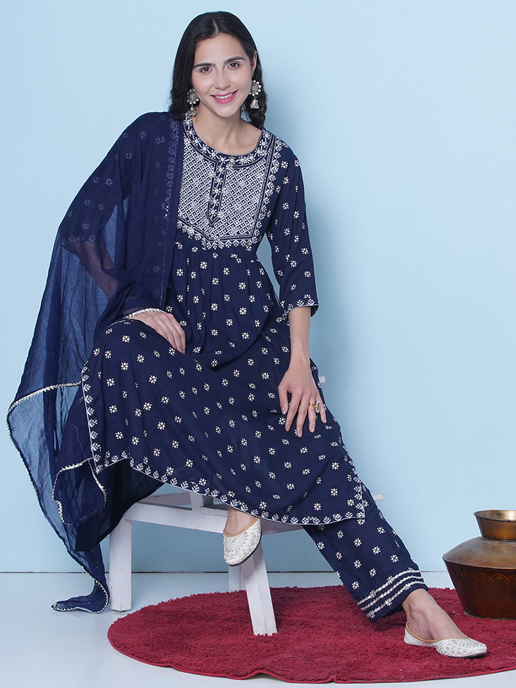 Foil Work Suit - Navy Blue