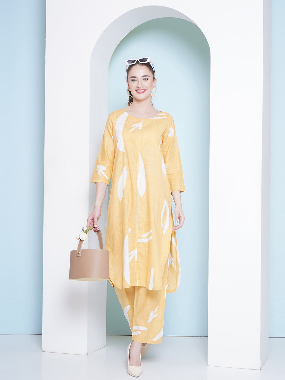 Rayon Co-Ord Set - Pastel Yellow